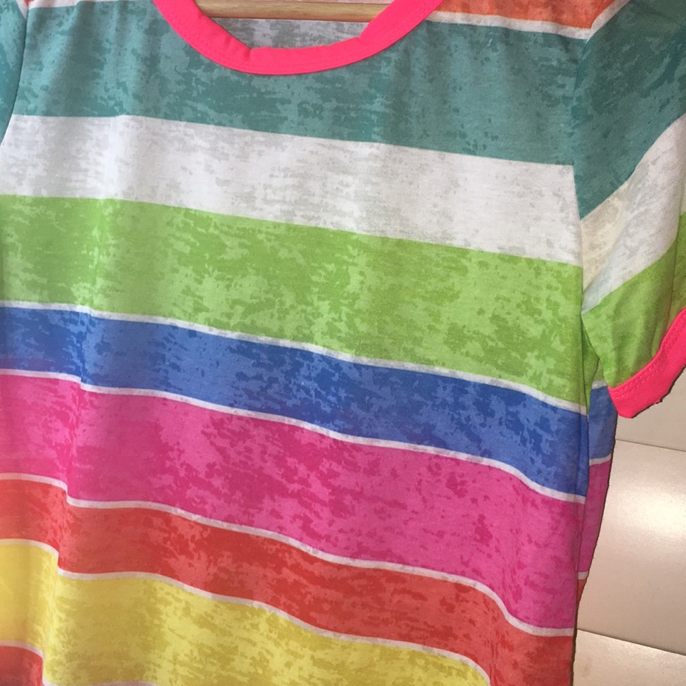 Madelyn's Multi Striped Burnout Tee - Picture 3 of 4